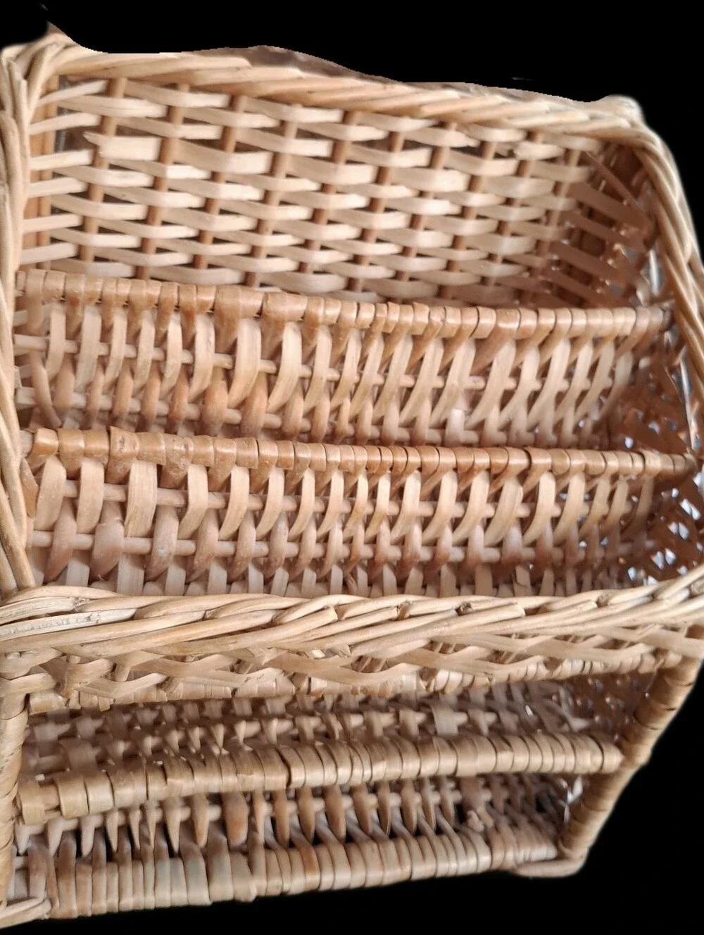 Natural Wicker 3-Tier Bamboo Storage Organizer - Tan